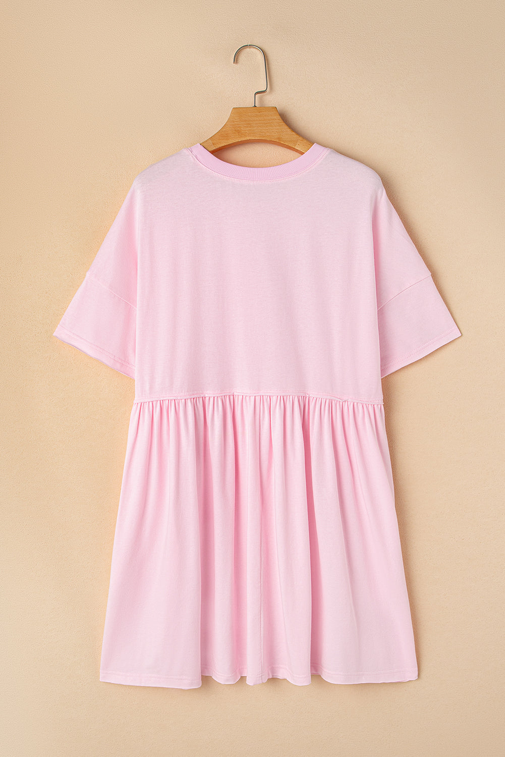 Moonlight Jade Solid Color Pocket Raw Edge Babydoll Dress