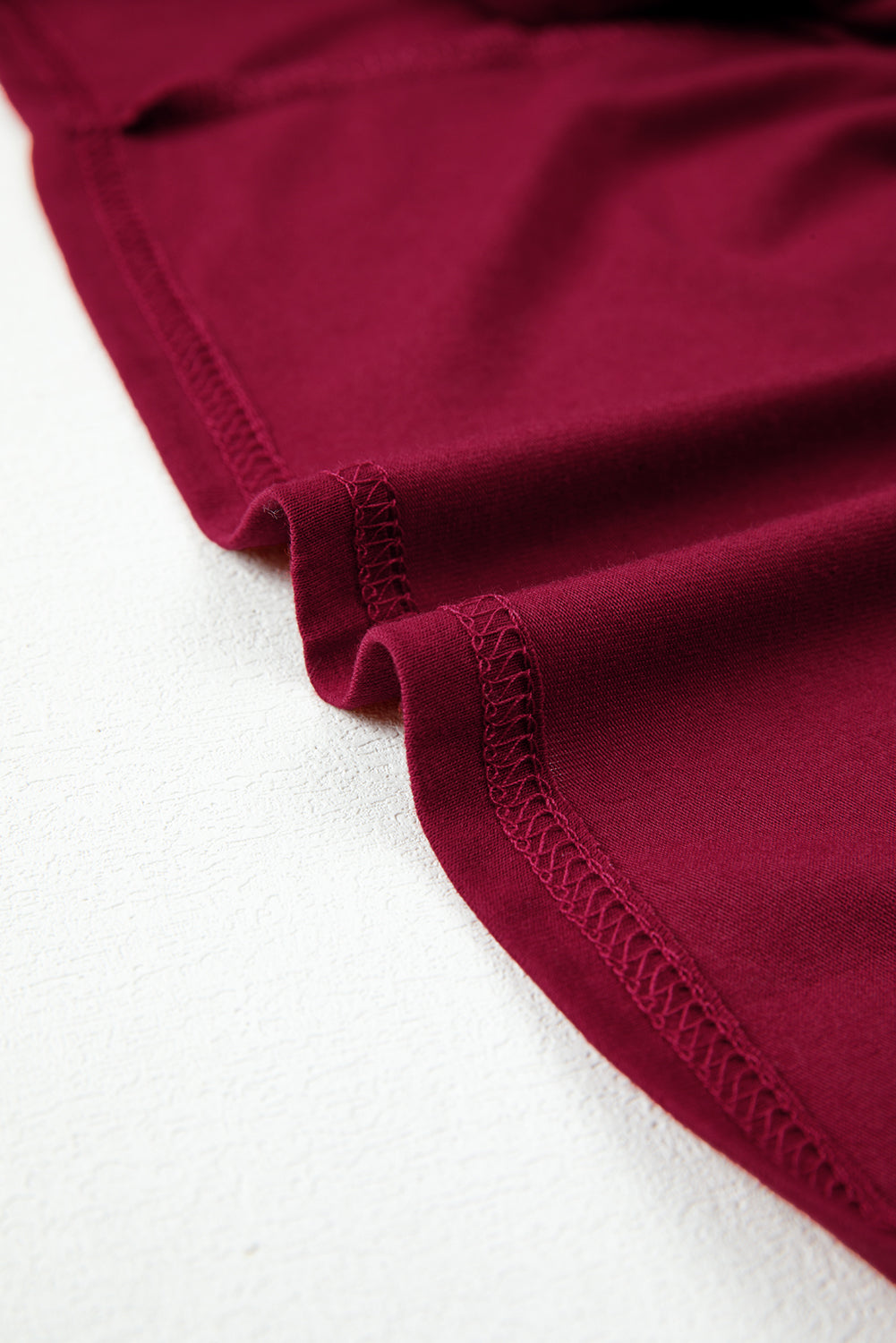 Burgundy Pleated Lace Sleeve Shift Mini Dress