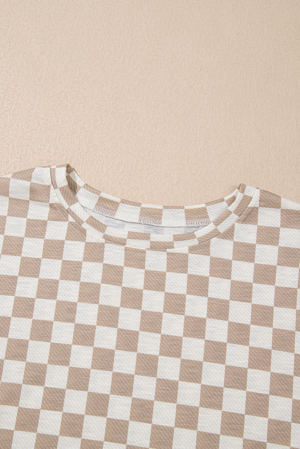 Black Checkerboard T Shirt and High Waist Skorts Set