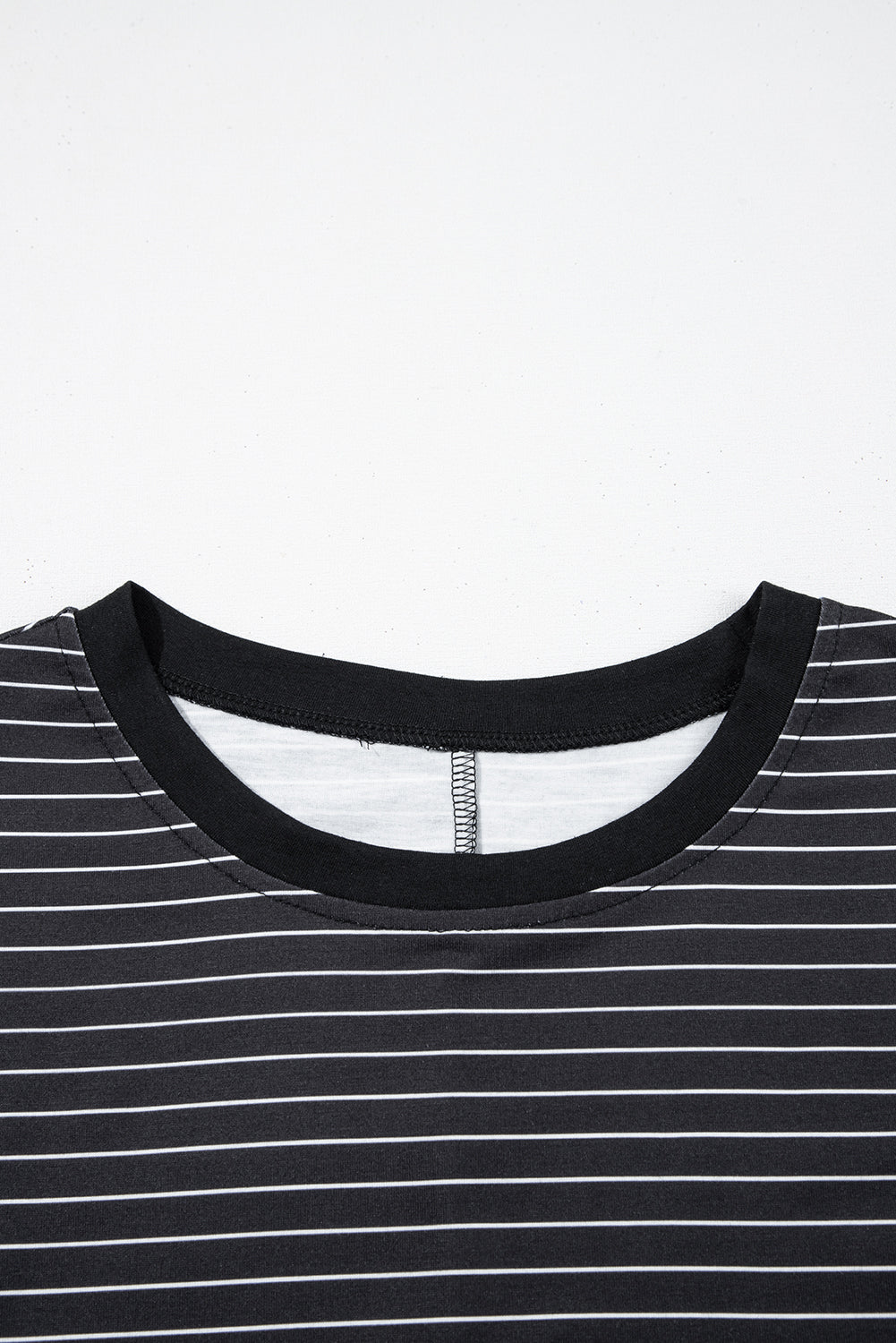 Green Stripe Ruffle Short Sleeve T Shirt Mini Dress