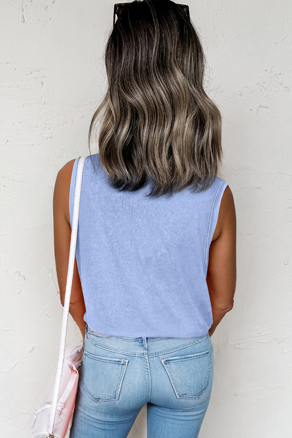 Phalaenopsis Mineral Wash Patched Chest Pocket Tank Top