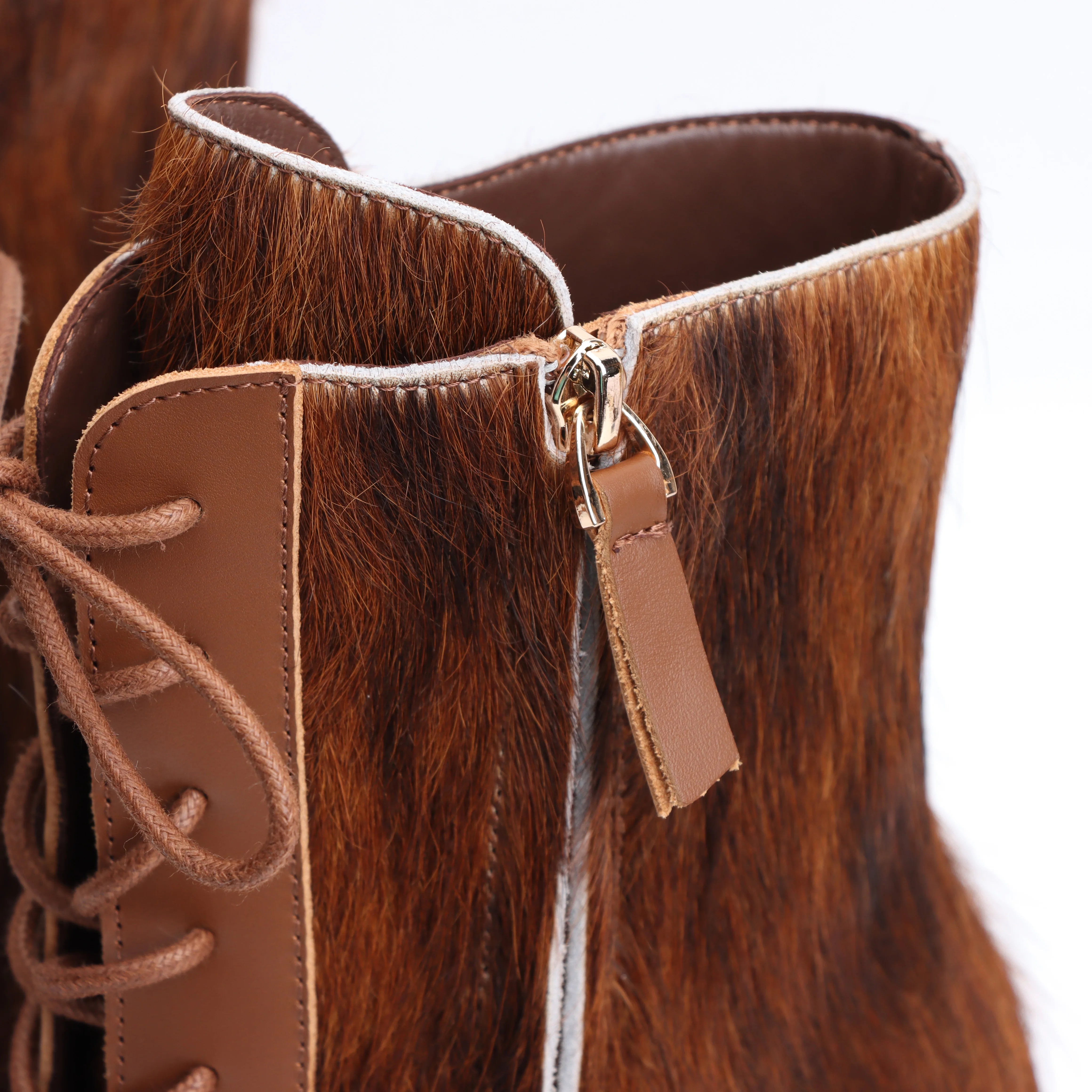 2025 designer women's British style pointed short boots with high, thin heels and lace up real leather boots