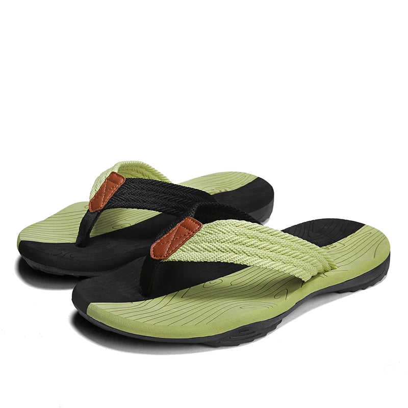 Men Summer Flip Flops Breathable Beach Sandals Anti-slip Casual Flats Shoes High Quality Slippers Zapatos De Hombre Plus Size