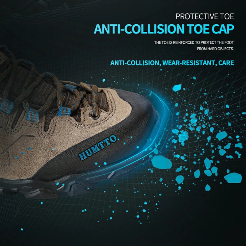 HUMTTO Nouvelles chaussures de randonnée imperméables pour hommes et femmes, baskets d'extérieur en cuir pour hommes et femmes, marche, escalade, trekking, sport, bottes pour hommes et femmes