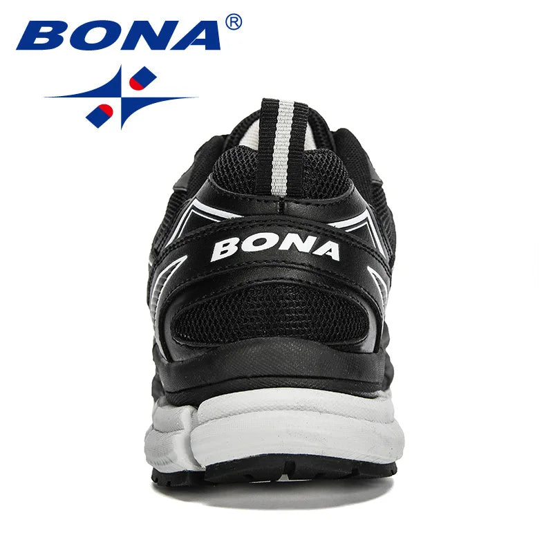 BONA 2020 New Designers Mesh Action Leather Casual Shoes Men Fashion Shoes Man Walking Platform Sneakers Leisure Footwear Comfy