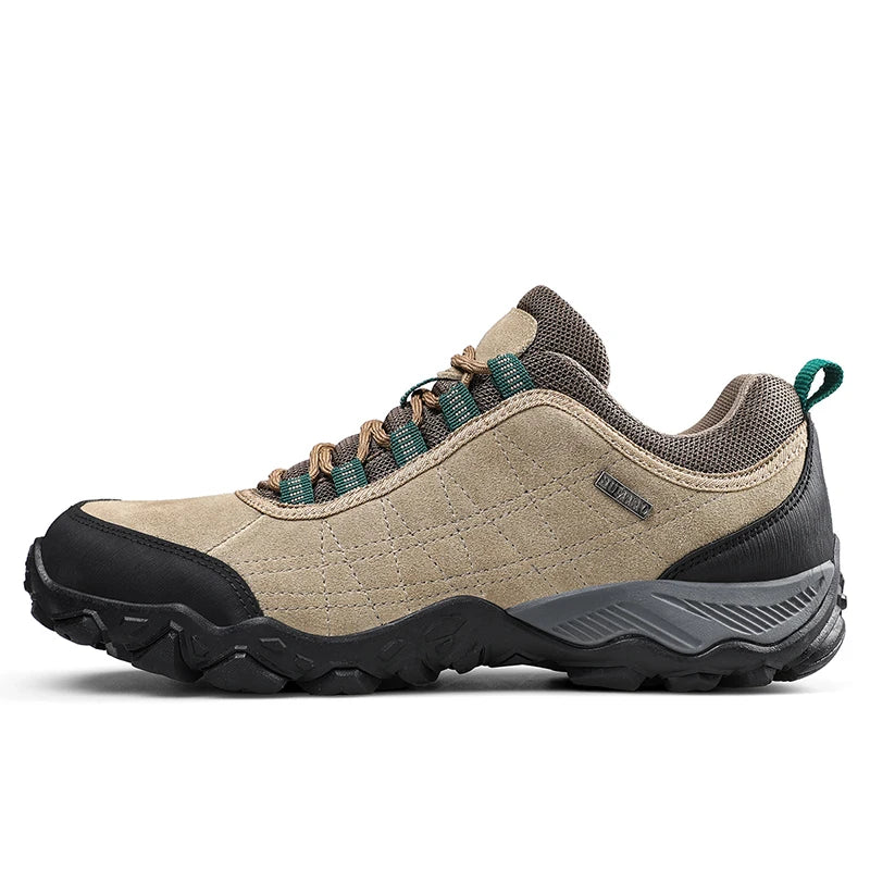 Humtto – Chaussures de randonnée en cuir résistantes à l’usure pour hommes, chaussures de sport de plein air à lacets, baskets d’escalade, de trekking et de chasse