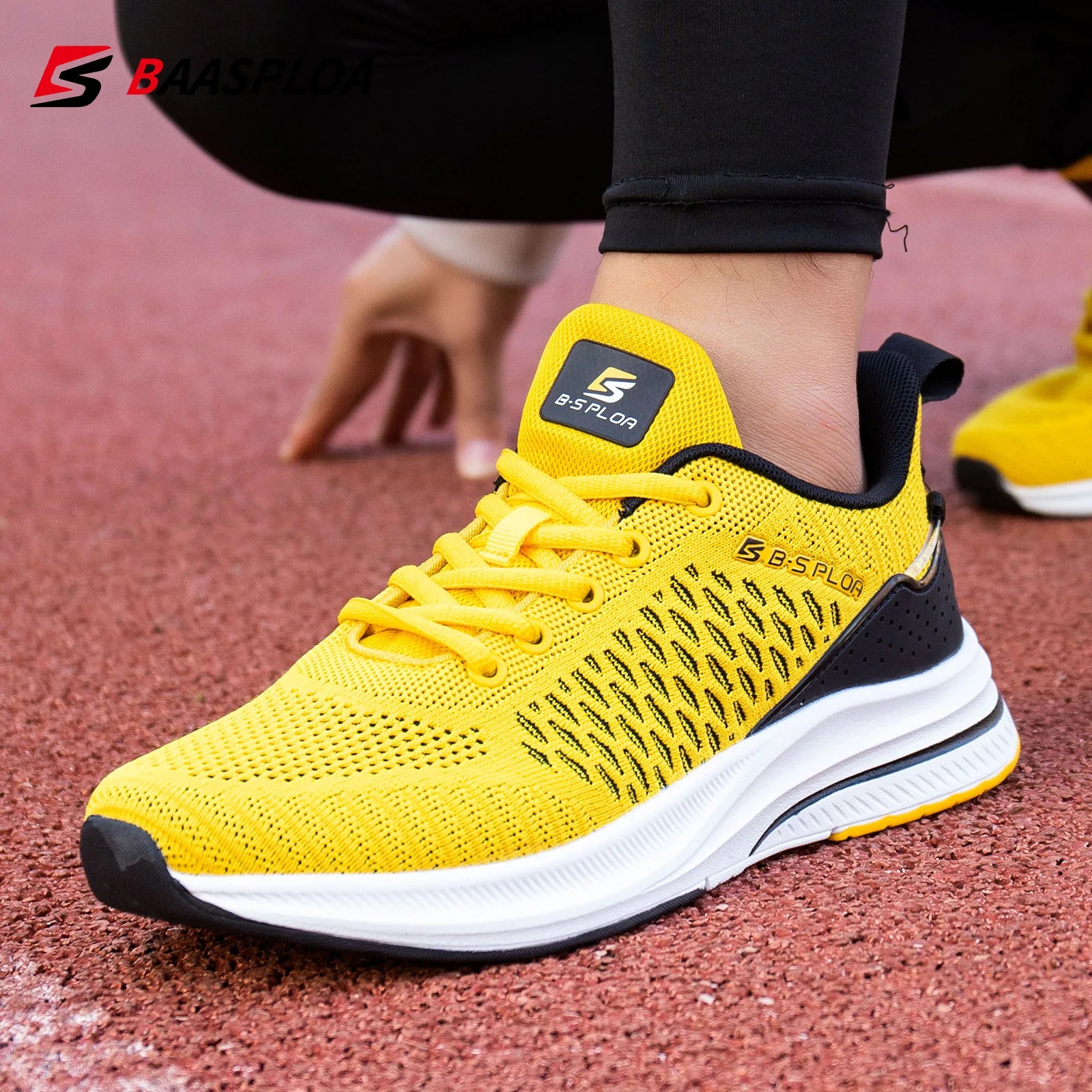 Baasploa Men Running Shoes New Breathable Mesh Sport Shoes Men Classic Casual Sneakers Comfort Walking Non-slip Outdoor Male