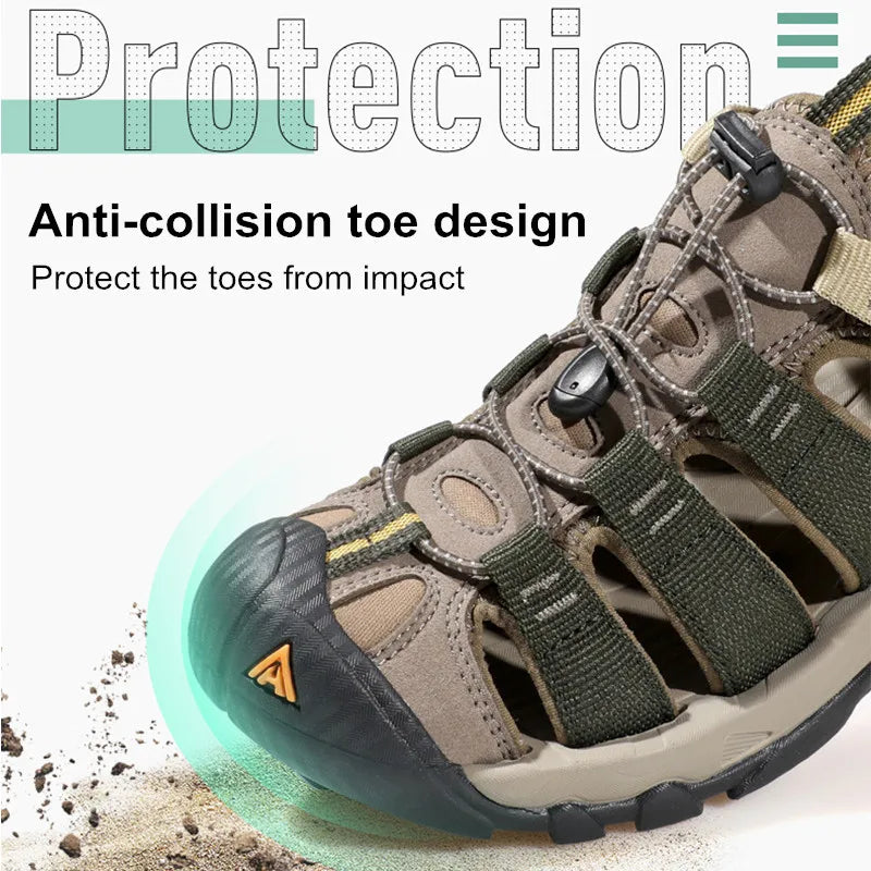 Sandales d'été HUMTTO pour hommes 2021, sandales de plage respirantes pour hommes, chaussures aquatiques pour randonnée, camping, pêche, escalade