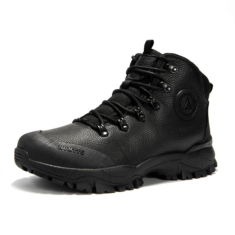 Chaussures de randonnée respirantes HUMTTO pour hommes, chaussures d'hiver imperméables pour escalade en plein air, bottes tactiques en cuir pour hommes