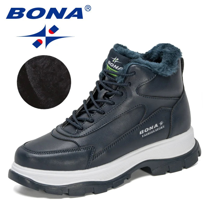 BONA 2022 New Designers Classics Winter Snow Boots Women Fashion Casual High-top Shoes Ladies Plush Warm Platform Ankle Boots