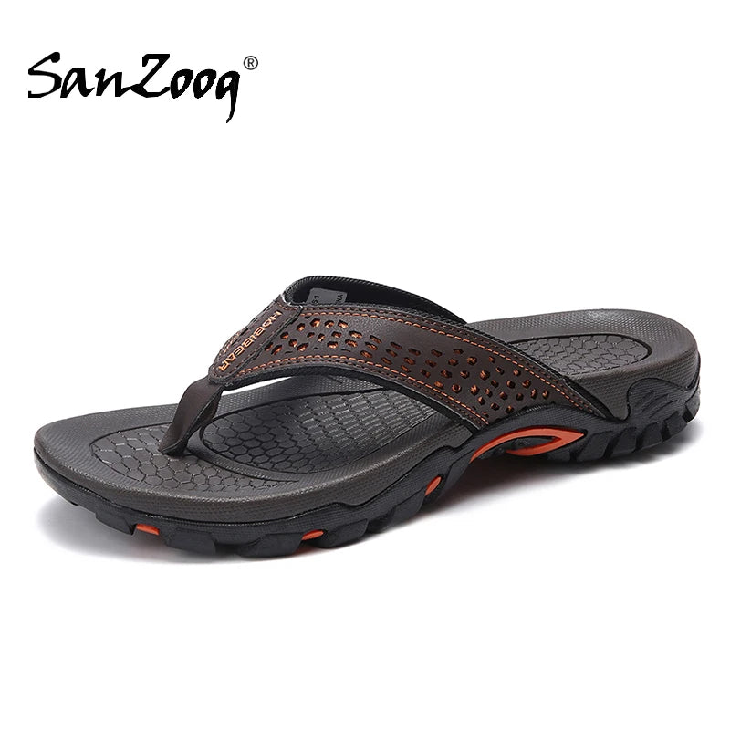 Tongs d'été en cuir PU pour hommes, chaussures de plage, grande taille 49 50 51 52, vente en gros, livraison directe