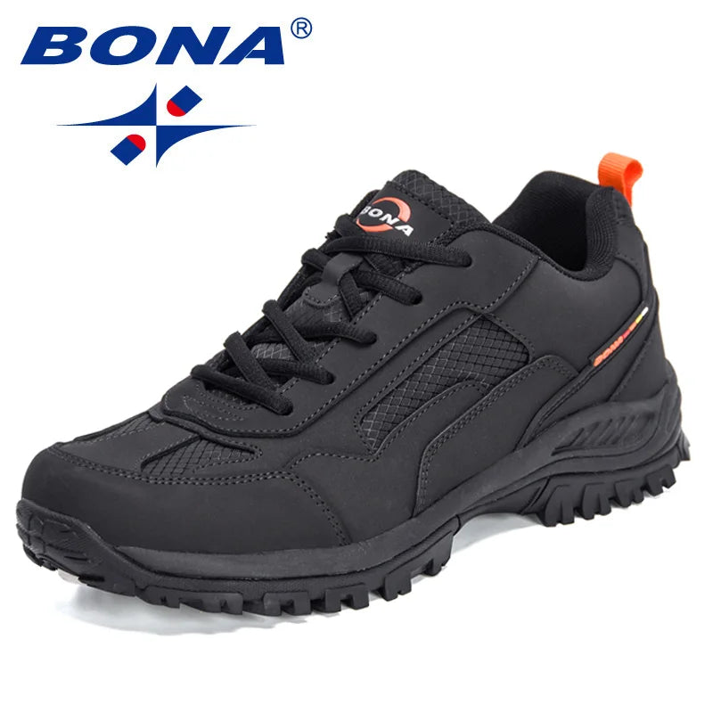 BONA New Designers Non-slip Wear-resistant Breathable Hiking Shoes Men Outdoor High-quality Jogging Walking Shoe Mansculino