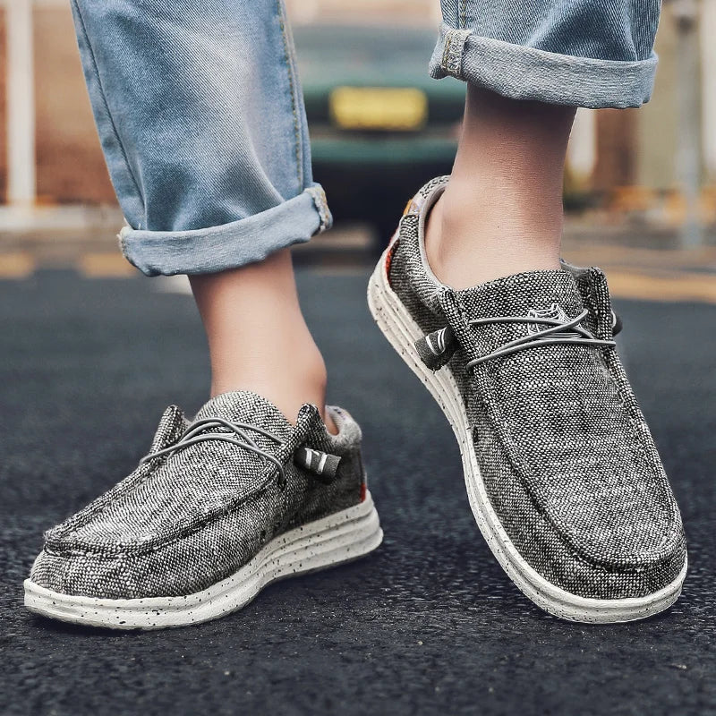 Chaussures décontractées en toile denim pour hommes, grandes tailles, vulcanisées, tendance, de luxe, respirantes, pour l'extérieur