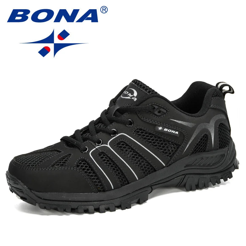 BONA New Arrival Mesh Running Shoes Men Trendy Sneaker Non-Slip Wear-Resistant Outdoor Walking Men Sport Shoes Comfortable