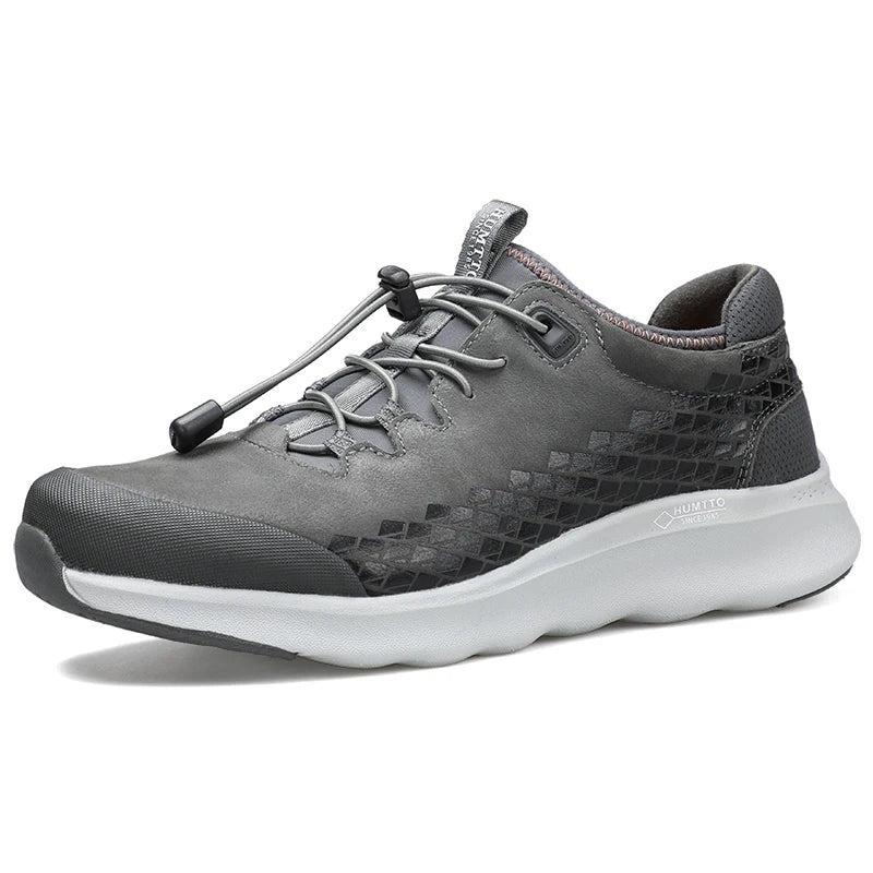 Chaussures de randonnée en cuir véritable de haute qualité pour hommes, baskets d'extérieur à bande élastique, souples, antidérapantes, légères, pour le trekking