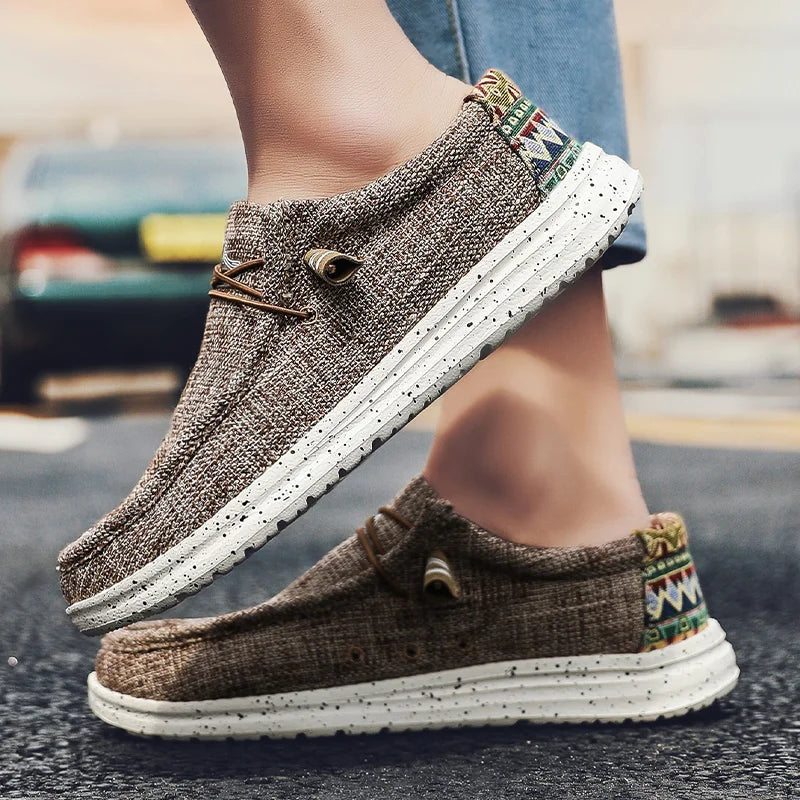 Chaussures décontractées en toile denim pour hommes, grandes tailles, vulcanisées, tendance, de luxe, respirantes, pour l'extérieur