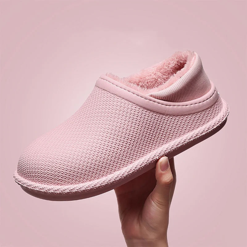 WOIZGIC Chaussons d'intérieur chauds pour femmes, chaussures d'automne et d'hiver en fourrure et peluche EVA, grande taille 35-45