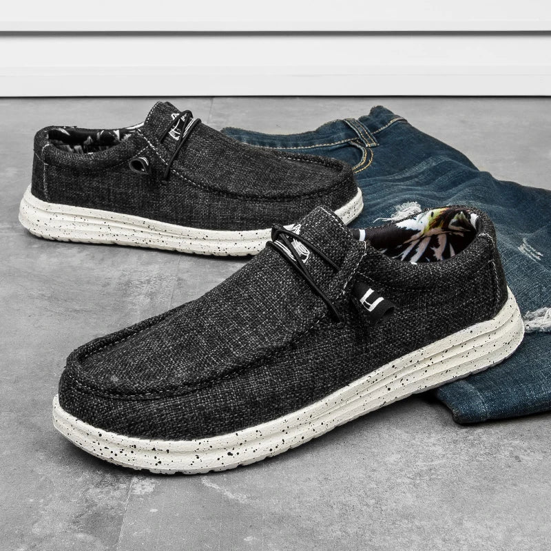 Summer Men Canvas Shoes Slip On Driving Shoes Fashion Casual Plus Big Size 50 51 Breathable Lightweight Walking Soft Deck Shoes