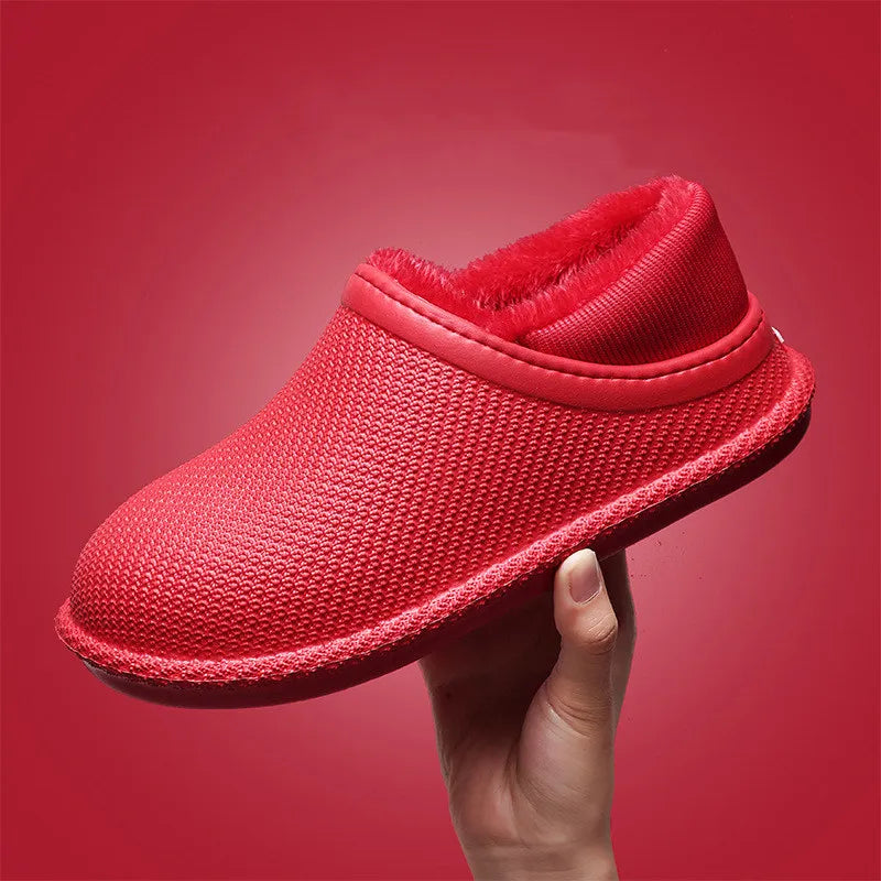 WOIZGIC Chaussons d'intérieur chauds pour femmes, chaussures d'automne et d'hiver en fourrure et peluche EVA, grande taille 35-45