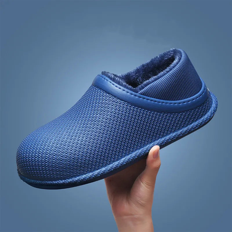 WOIZGIC Chaussons d'intérieur chauds pour femmes, chaussures d'automne et d'hiver en fourrure et peluche EVA, grande taille 35-45