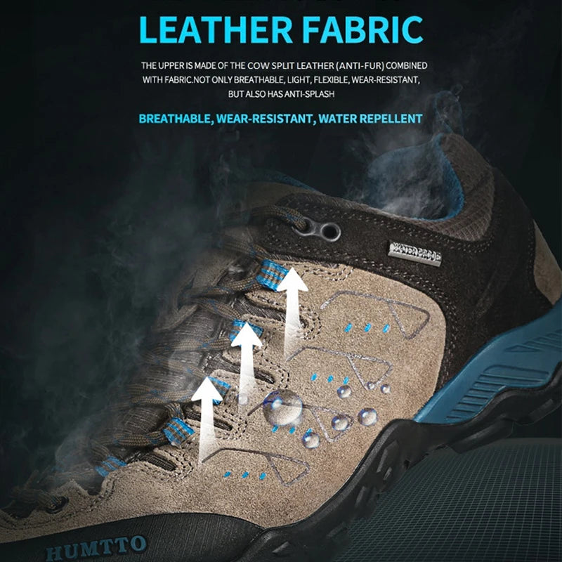 HUMTTO Nouvelles chaussures de randonnée imperméables pour hommes et femmes, baskets d'extérieur en cuir pour hommes et femmes, marche, escalade, trekking, sport, bottes pour hommes et femmes