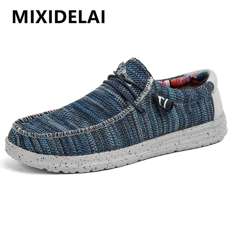Chaussures décontractées pour hommes, chaussures en toile denim tendance, respirantes, plates, pour la marche et l'extérieur, grande taille, légères, mocassins