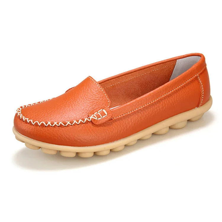 WOIZGIC Femmes Dames Femmes Mère Chaussures En Cuir Véritable Appartements Mocassins Sans Lacet Mocassin Sapatos Femininos Taille 41 42 XLZ-918