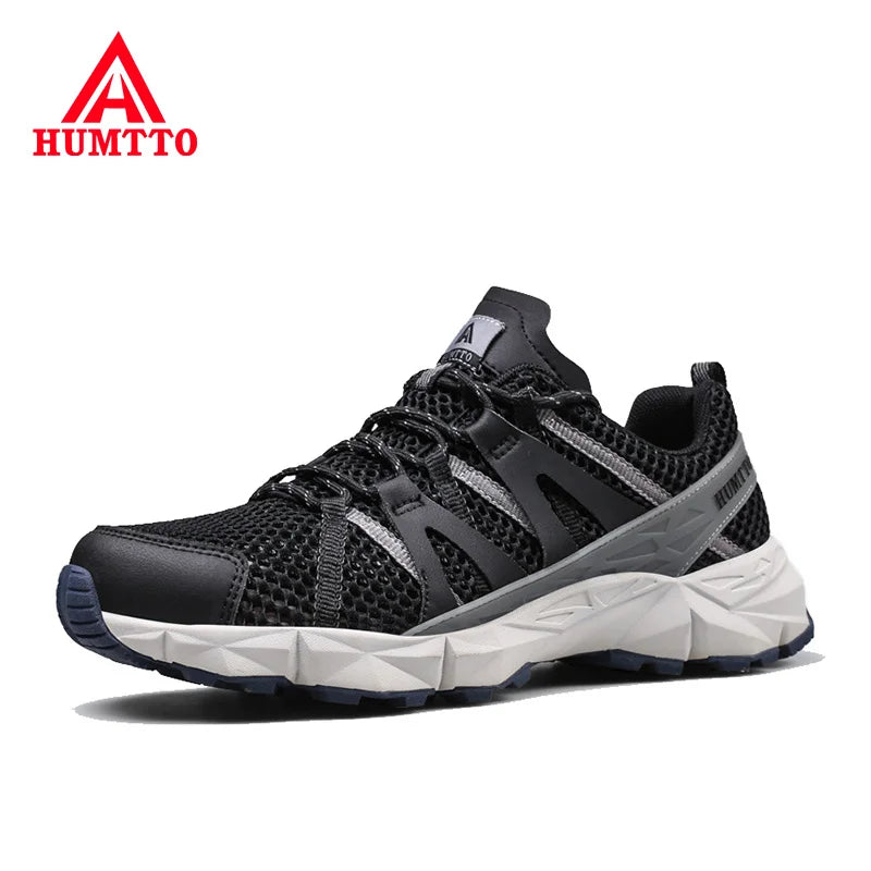 HUMTTO Chaussures de course antidérapantes et amortissantes pour hommes, respirantes, à lacets, pour le sport, le jogging, la randonnée, l'été, légères