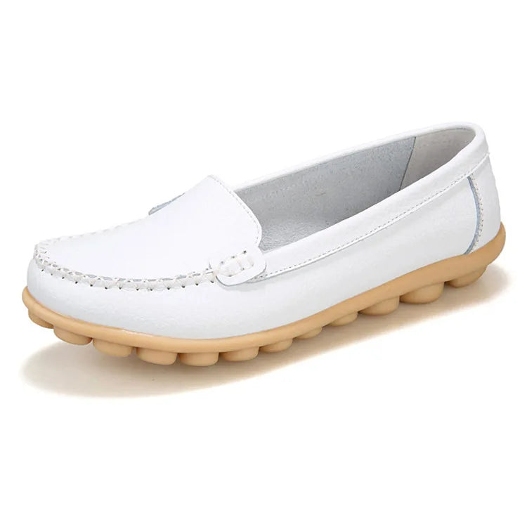 WOIZGIC Femmes Dames Femmes Mère Chaussures En Cuir Véritable Appartements Mocassins Sans Lacet Mocassin Sapatos Femininos Taille 41 42 XLZ-918