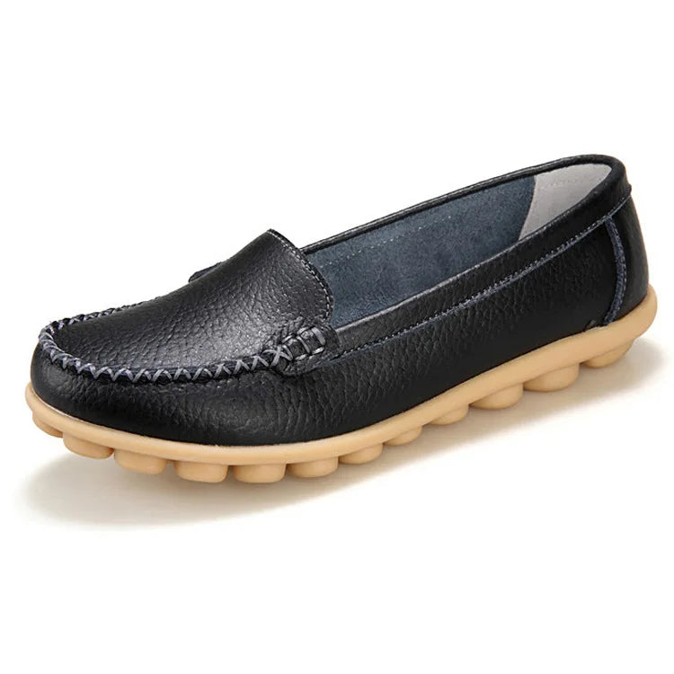WOIZGIC Femmes Dames Femmes Mère Chaussures En Cuir Véritable Appartements Mocassins Sans Lacet Mocassin Sapatos Femininos Taille 41 42 XLZ-918