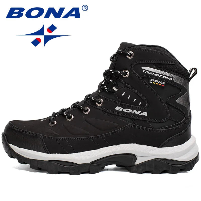 BONA New Hot Style Men Hiking Shoes Winter Outdoor Walking Jogging Shoes Mountain Sport Boots Climbing Sneakers