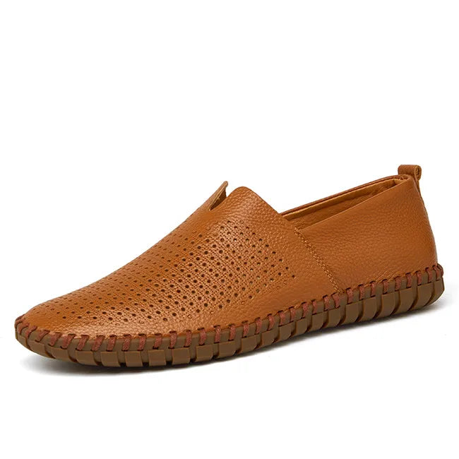MIXIDELAI Mocassins en cuir de vache véritable pour homme, mocassins tendance faits main, en cuir souple, bleus, à enfiler, grande taille 38 à 47
