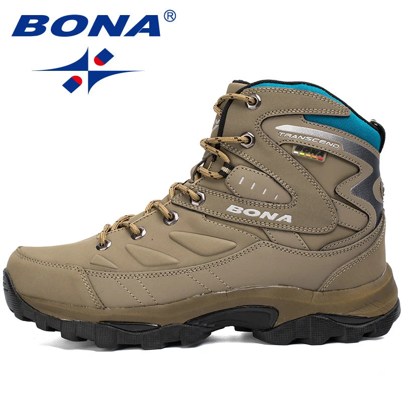 BONA New Hot Style Men Hiking Shoes Winter Outdoor Walking Jogging Shoes Mountain Sport Boots Climbing Sneakers