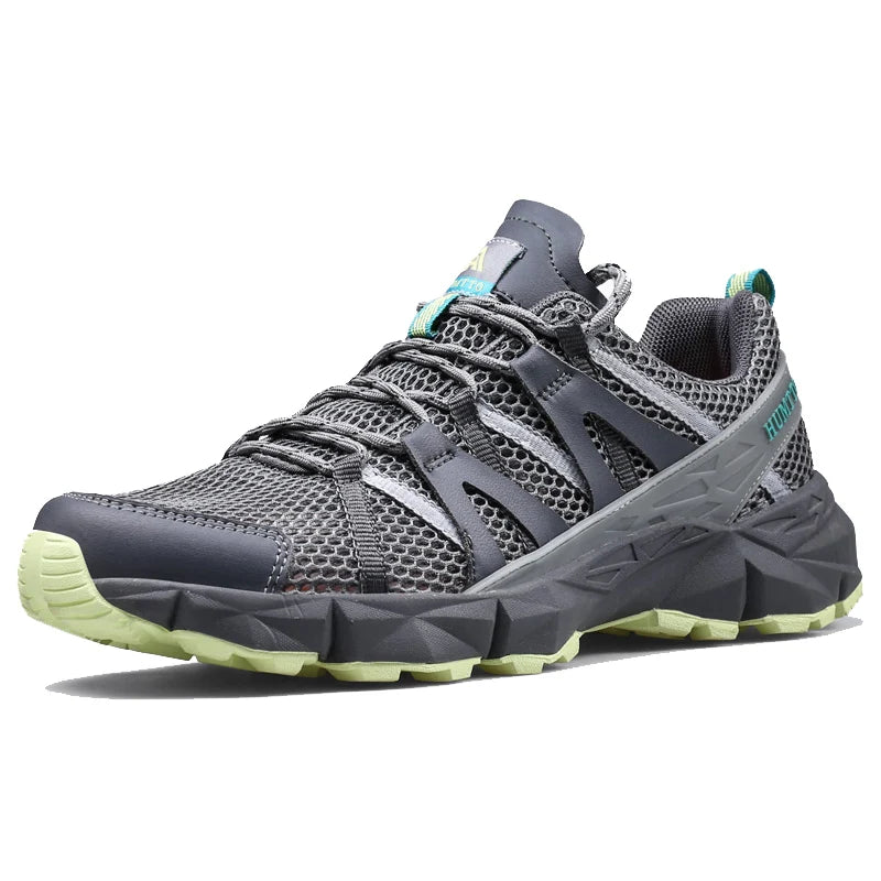 HUMTTO Chaussures de course antidérapantes et amortissantes pour hommes, respirantes, à lacets, pour le sport, le jogging, la randonnée, l'été, légères