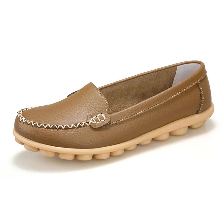 WOIZGIC Femmes Dames Femmes Mère Chaussures En Cuir Véritable Appartements Mocassins Sans Lacet Mocassin Sapatos Femininos Taille 41 42 XLZ-918