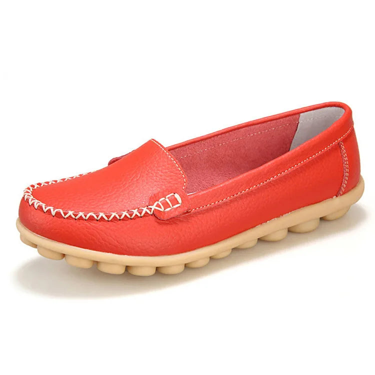 WOIZGIC Femmes Dames Femmes Mère Chaussures En Cuir Véritable Appartements Mocassins Sans Lacet Mocassin Sapatos Femininos Taille 41 42 XLZ-918