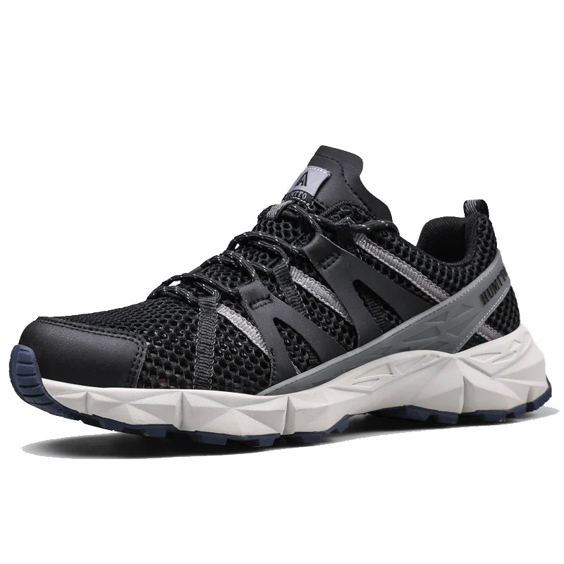 HUMTTO Chaussures de course antidérapantes et amortissantes pour hommes, respirantes, à lacets, pour le sport, le jogging, la randonnée, l'été, légères