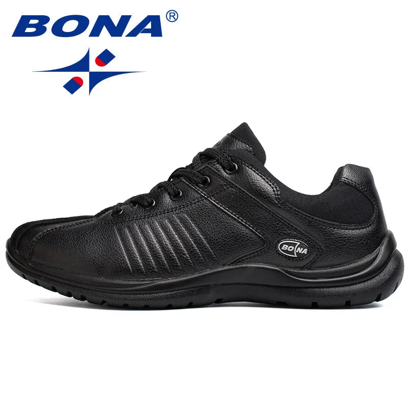 BONA New Style Men Casual Shoes Lace Up Hand Made Microfiber Men Shoes Comfortable Flat Shoes Men Soft Light Fast Free Shipping