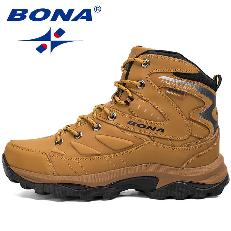 BONA New Hot Style Men Hiking Shoes Winter Outdoor Walking Jogging Shoes Mountain Sport Boots Climbing Sneakers