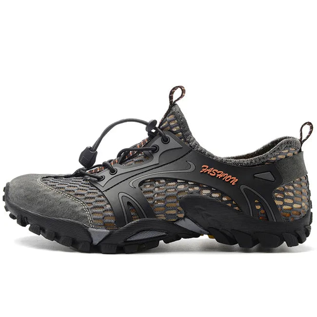 Chaussures décontractées en maille et cuir artificiel pour homme, baskets respirantes, grande taille, pour la marche, collection été 2024