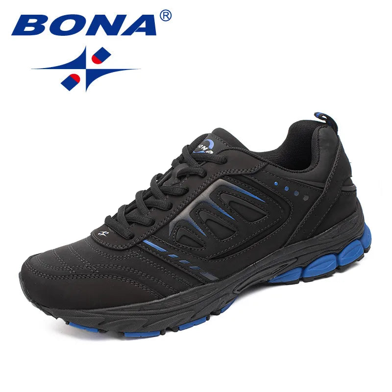 BONA New Style Men Running Shoes Ourdoor Jogging Trekking Sneakers Lace Up Athletic Shoes Comfortable Light Soft