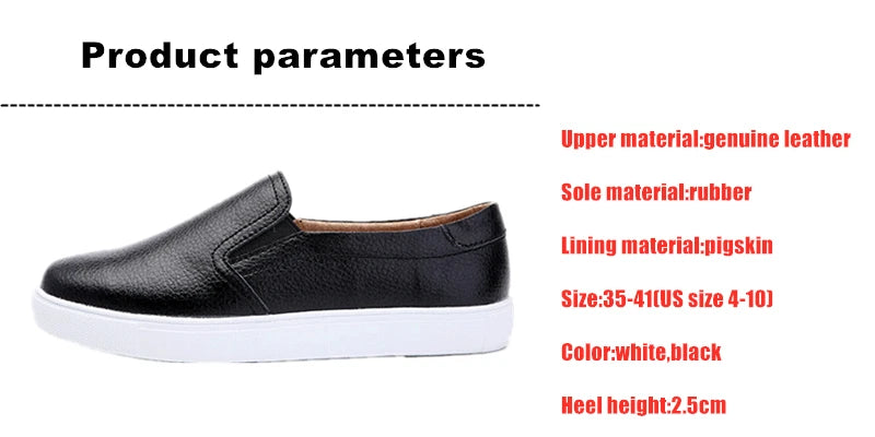 WOIZGIC Femmes Dames Femelle Fille Chaussures Blanches En Cuir Véritable Plateforme Baskets Sans Lacet Chaussures Vulcanisées Souples ZQMF-960