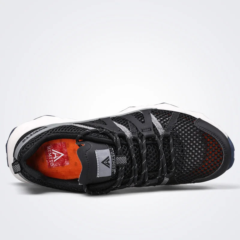 HUMTTO Chaussures de course antidérapantes et amortissantes pour hommes, respirantes, à lacets, pour le sport, le jogging, la randonnée, l'été, légères
