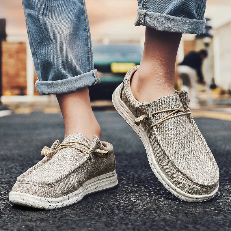 Chaussures décontractées en toile denim pour hommes, grandes tailles, vulcanisées, tendance, de luxe, respirantes, pour l'extérieur