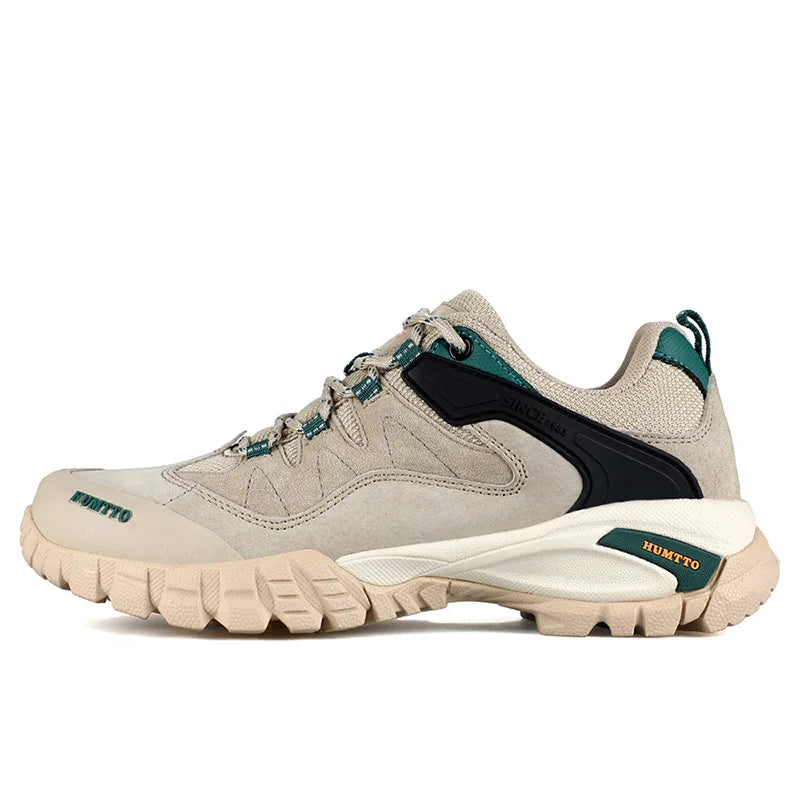 HUMTTO Waterproof Hiking Shoes Men Women Breathable Non-slip Genuine Leather Shoes Outdoor Climbing Trekking Tourism Sneakers