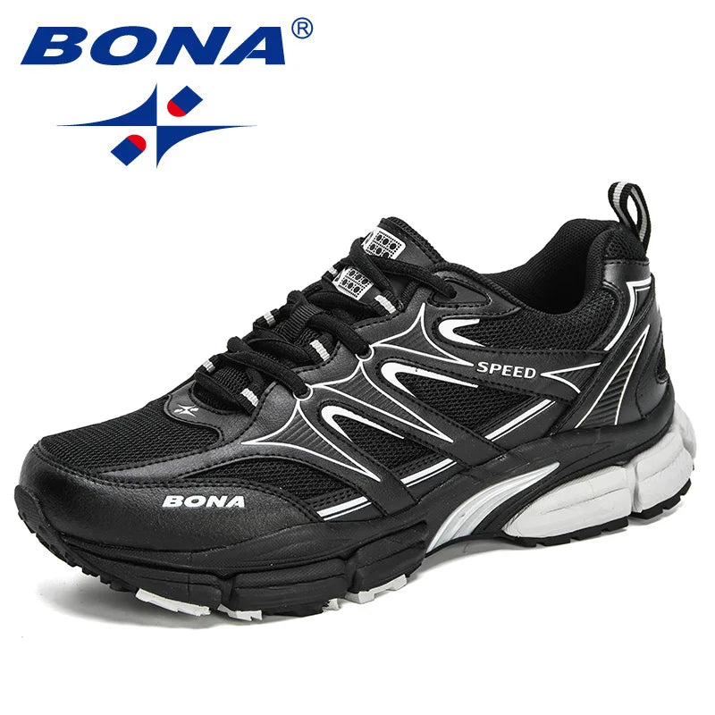 BONA 2020 New Designers Mesh Action Leather Casual Shoes Men Fashion Shoes Man Walking Platform Sneakers Leisure Footwear Comfy