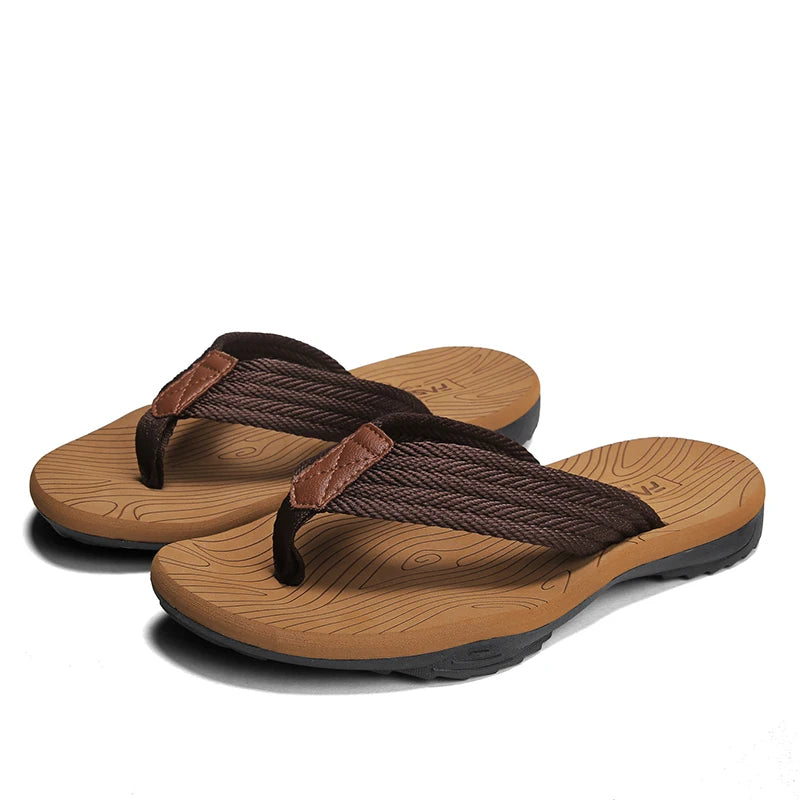 Men Summer Flip Flops Breathable Beach Sandals Anti-slip Casual Flats Shoes High Quality Slippers Zapatos De Hombre Plus Size