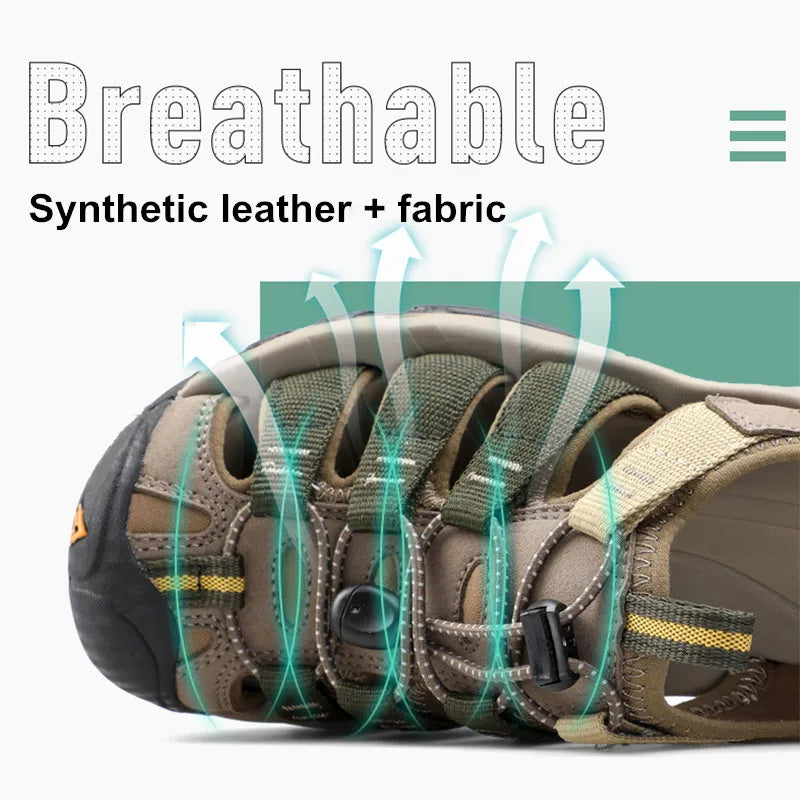 Sandales d'été HUMTTO pour hommes 2021, sandales de plage respirantes pour hommes, chaussures aquatiques pour randonnée, camping, pêche, escalade