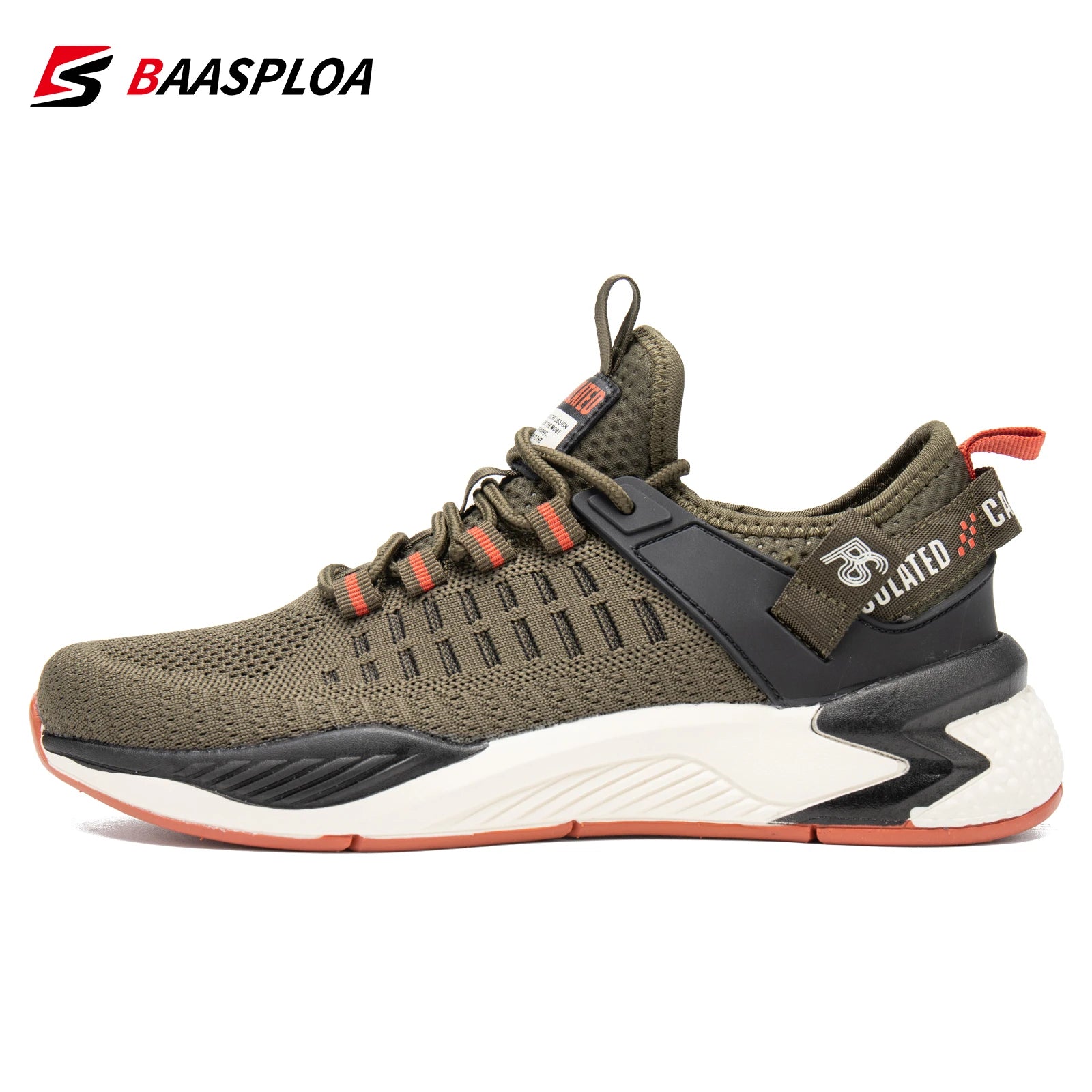 Baasploa Men Running Shoes Casual Lightweight Breathable Mesh Lace-Up Sneakers Male Outdoor Non-Slip Sports Tennis Shoes