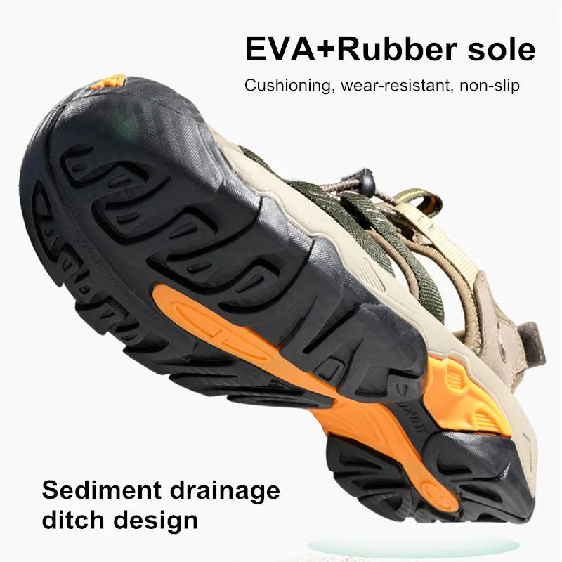 Sandales d'été HUMTTO pour hommes 2021, sandales de plage respirantes pour hommes, chaussures aquatiques pour randonnée, camping, pêche, escalade